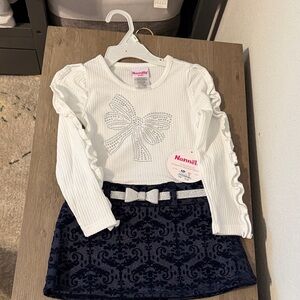 White and Blue Kids Long Sleeve Top